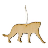 "Wooden Silkscreen Cheetah Ornament" - Ornaments in yellow by Shannon Broder