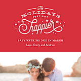 "Happier Holidays" - Pregnancy Announcements in Poinsettia by Jennifer Wick - Detail