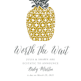 "Guilded Pineapples" - Pregnancy Announcements in Pineapple by Beth Schneider - Detail