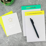 "Game Plan - Lined Notepad" - Notepad in green by Chez Gagné