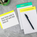 "Game Plan - Lined Notepad" - Notepad in green by Chez Gagné