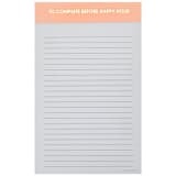 "To Complete Before Happy Hour - Lined Notepad" - Notepad in orange by Chez Gagné