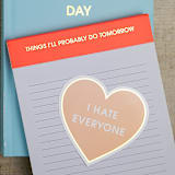 "Things I'll Probably Do Tomorrow - Lined Notepad" - Notepad in orange by Chez Gagné