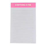 "Everything is Fine - Lined Notepad" - Notepad in pink by Chez Gagné