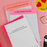 "Everything is Fine - Lined Notepad" - Notepad in pink by Chez Gagné