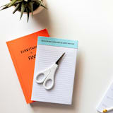 "Reasonable Demands & Expectations  - Lined Notepad" - Notepad in blue by Chez Gagné