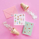 "Ice Cream Dreams Stickers - Set of 4" - Party Favors in multicolor by Jollity and Co