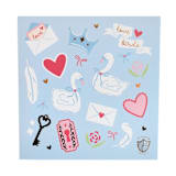 "Love Birds Stickers - Set of 4 Sticker Sheets" - Party Favors in pink by Jollity and Co
