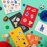 "Good Sport Sticker Set - Pack of 4" - Party Favors in multicolor by Jollity and Co