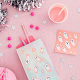 "Spooked Stickers - Set of 4" - Party Favors in pink by Jollity and Co