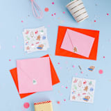 "Baking Spirits Bright Stickers - Set of 4" - Party Favors in multicolor by Jollity and Co