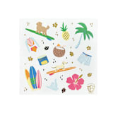 "Surf's Up Stickers - Set of 4" - Party Favors in multicolor by Jollity and Co