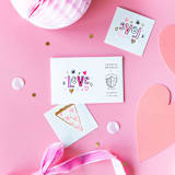 "Love Notes Temporary Tattoos - Set of 2 Tattoos" - Party Favors in pink by Jollity and Co