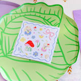 "Bunnies In The Garden Overalls Bunny Stickers - Set of 4" - Party Favors in multicolor by Jollity and Co