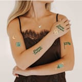"Camp Bachelorette Temporary Tattoo Sheets (2 Sheets)" - Party Favors in green by Social B Creative Studio