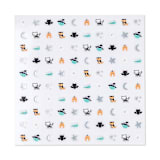 "Meowloween Nail Stickers - Set of 1 Sheet, 100 Nail Stickers" - Party Favors in multicolorassorted-colors by Jollity and Co