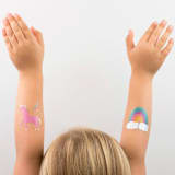 "Unicorn + Rainbows Temporary Tattoos - Pack of 2" - Party Favors in multicolor by Jollity and Co