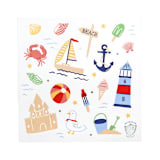 "Seaside Stickers - Set of 4" - Party Favors in multicolor by Jollity and Co