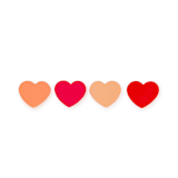 "Heart Eraser Set - Set of 4" - Party Favors in multicolorassorted-colors by Jollity and Co