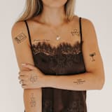 "Modern Wedding Temporary Tattoos (2 Sheets)" - Party Favors in black by Social B Creative Studio