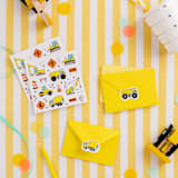 "Under Construction Stickers - Set of 4" - Party Favors in multicolor by Jollity and Co
