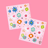 "Flora Stickers - Set of 4" - Party Favors in multicolor by Jollity and Co