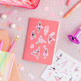 "Pirouette Stickers - Set of 4" - Party Favors in multicolor by Jollity and Co