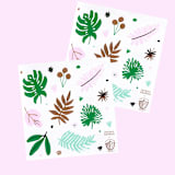 "Tropicale Stickers - Set of 4" - Party Favors in green by Jollity and Co