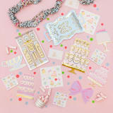 "Let Them Eat Cake Stickers - Set of 4" - Party Favors in multicolor by Jollity and Co