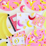 "Bananas For You Valentine's Day Stickers - Set of 4 Sticker Sheets" - Party Favors in pink by Jollity and Co