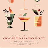 "Mid Mod Party" - Party Invitations in Peach Fizz by Three Kisses Studio - Detail