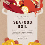 "Seafood Boil" - Party Invitations in Kraft by Rebecca Smith - Detail