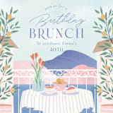 "Relax birthday brunch" - Party Invitations in Clear Blue by Sabrin Deirani - Detail