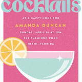 "Modern Cocktails" - Party Invitations in Flamingo by Maria Alou - Detail
