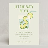 "Be Gin" - Party Invitations in Icy Lime by Kampai Designs - Front