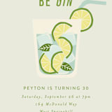 "Be Gin" - Party Invitations in Icy Lime by Kampai Designs - Detail