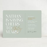 "Cheers!" - Party Invitations in Sage by Stephanie Hawkes - Front