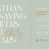 "Cheers!" - Party Invitations in Sage by Stephanie Hawkes - Detail