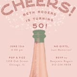 "Let's Cheers!" - Party Invitations in Rose by Julie Hebert - Detail