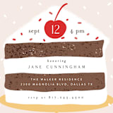 "Birthday Cake" - Party Invitations in Red Checker by Maja Cunningham - Detail
