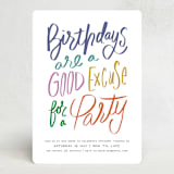 "Good excuses" - Party Invitations in Rainbow by Inkblot Design - Front