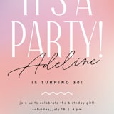 "It's a party" - Party Invitations in Sherbet by Pixel and Hank - Detail