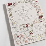 "ladybugs and wildflowers" - Party Invitations in Cream by Erin Deegan - Detail