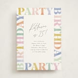 "Birthday Party type" - Party Invitations in Rainbow by Creo Study - Front
