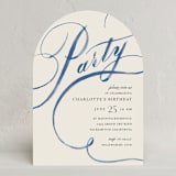 "Watercolor Lettering" - Party Invitations in Navy by Shannon Chen of Four Wet Feet Studio - Front