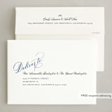 "Watercolor Lettering" - Party Invitations in Navy by Shannon Chen of Four Wet Feet Studio - FREE Recipient Addressing