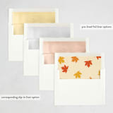 "Falling Leaves" - Party Invitations in Vanilla by Iveta Angelova - Envelope Liner Options