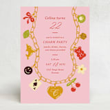 "Charm Party" - Party Invitations in Sour Cherry by Sam Dubeau - Front