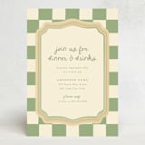 "Checkered China" - Party Invitations in Sage by Robert and Stella - Front