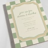 "Checkered China" - Party Invitations in Sage by Robert and Stella - Detail